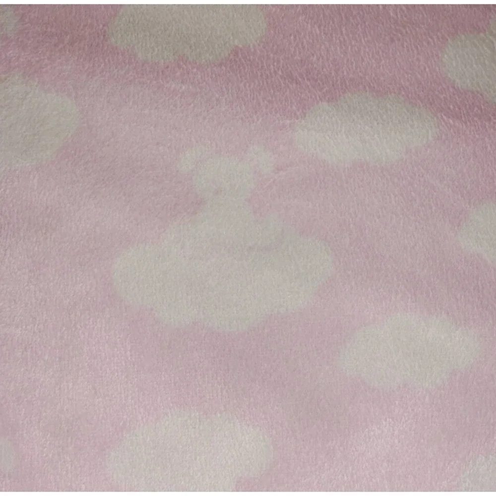 Blankets & Beyond Pink White Cloud Bunny Puppy Shaggy Blanket Lovey Girl